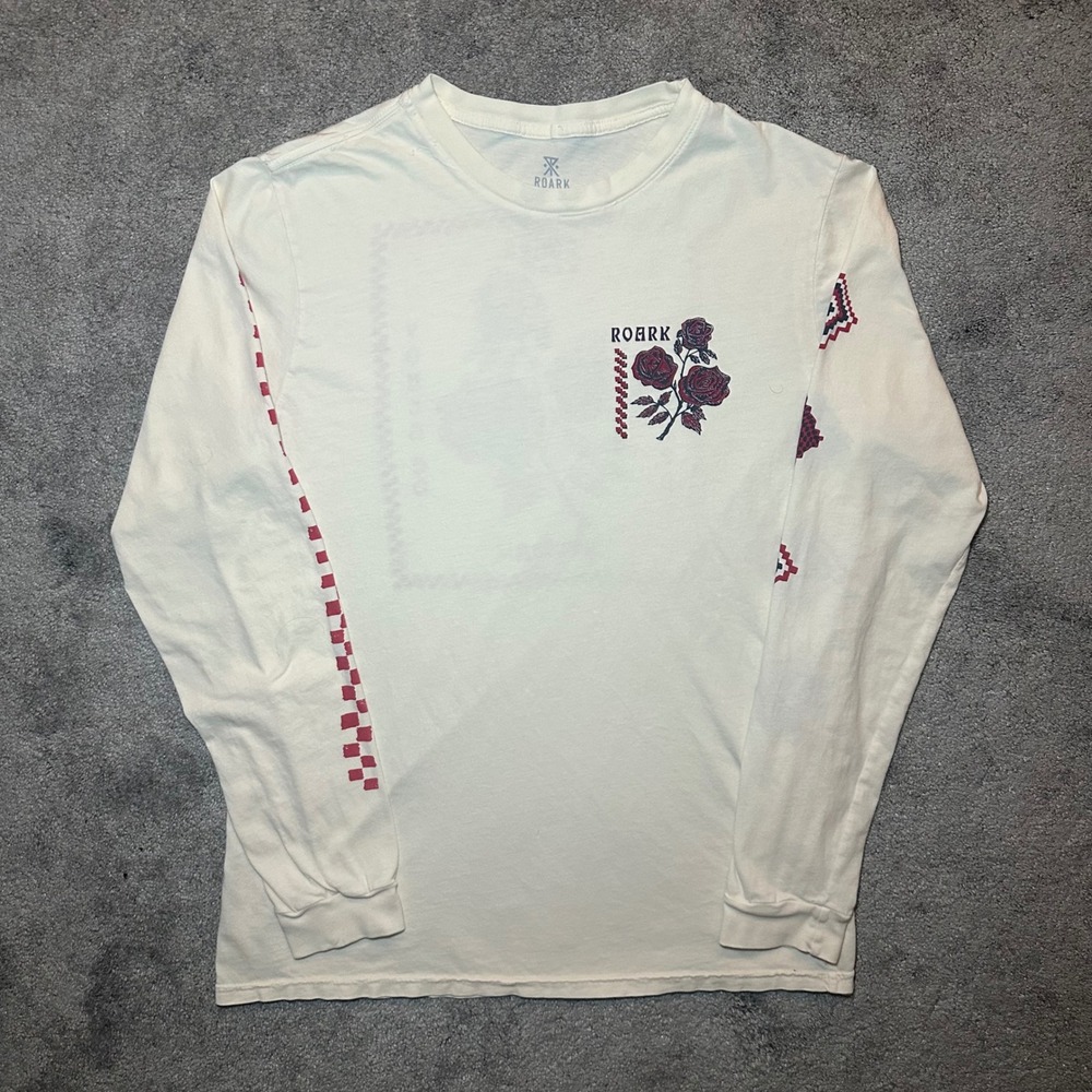Roark Long Sleeve T-Shirt Mens Medium Cream Rose Wayward Youth Co Revival